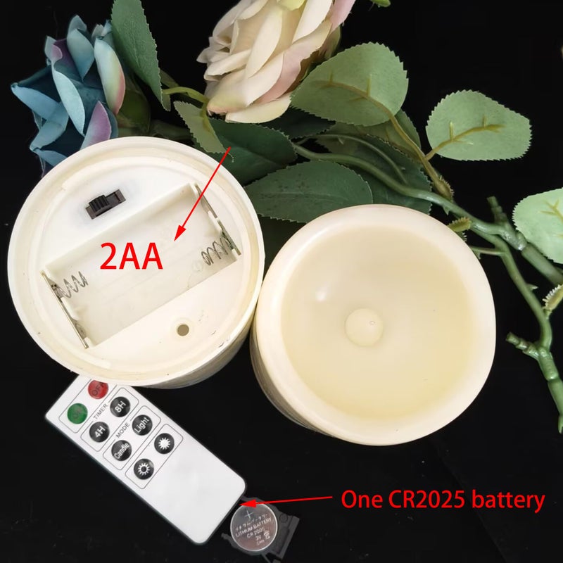 QIDEA Waterproof Outdoor Flameless LED Candles - with Remote and Timer Realistic Flickering Battery Operated Electric Plastic Resin Pillar Candles for Christmas Decoration 2-Pack 3â€x5â€ - Image 2